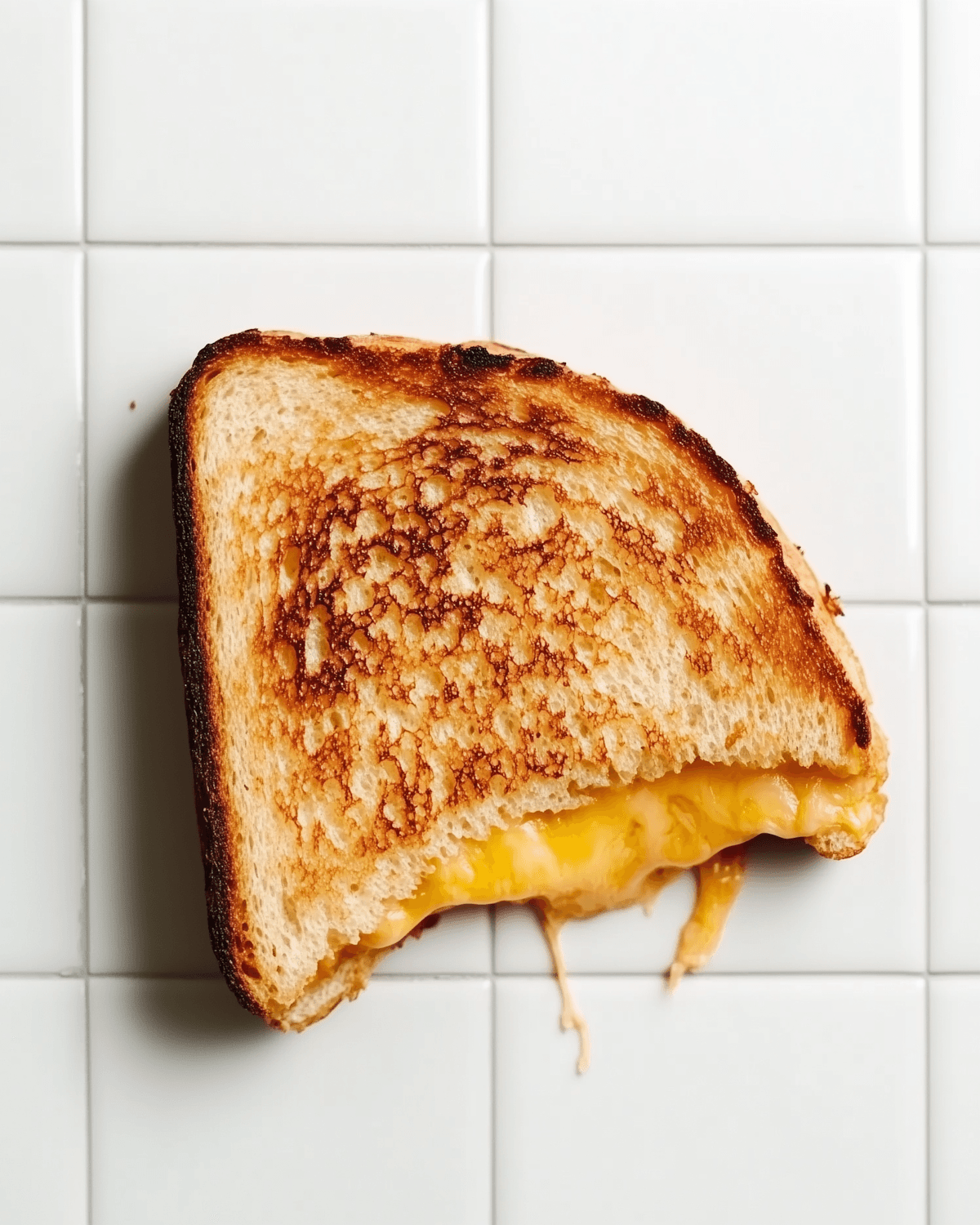 Toasted cheese sandwich with melted gruyère